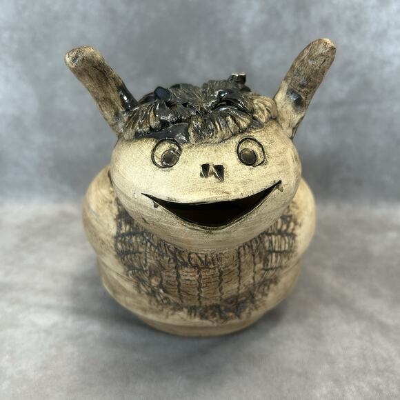 Whimsical German Studio Pottery by Petra Wessel Signed Fairy Garden Planter - Picture 6 of 9